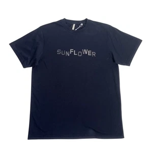 Sunflower Herren T-Shirt Schwarz Overdyed Logo Printed Crew Neck SS Top Tee Neu - Bild 1 von 8