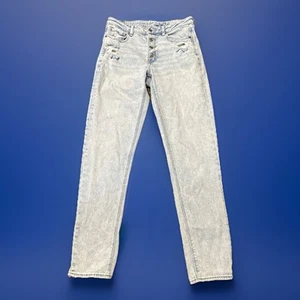 Jeans donna American Eagle Mom taglia 6 blu denim dritto lavaggio chiaro 32x32 - Foto 1 di 6