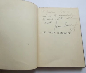 Jean Sarment, Le coeur d'enfance, envoi dédicacé - Imagen 1 de 5