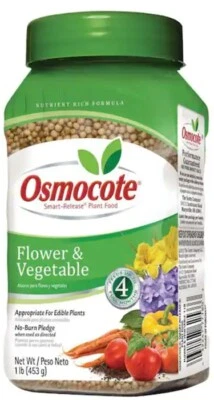 Fertilizante para alimentos vegetales y flores de liberación programada Osmocote 1 lb 14-14-14 Foto 1 de 4