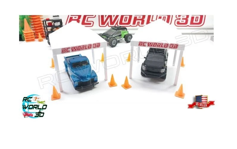 MINI SCALE CANOPY TENT 1:32 SCALE FOR RACING CAR MODEL DIY 3D PRINTED ROOF+LEGS - Image 1 of 4
