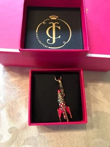 RARE Juicy Couture Swarovski crystal Pink enameled Rocket Ship charm YJRU73 NIB - Picture 1 of 6