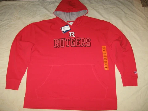 Rutgers Scarlet Knights Hoodie Sweatshirt New W/Tags Men's 2XL Champion NCAA NJ Cover