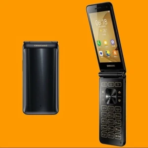 Samsung Galaxy Folder2 SM-G1650 Black 8MP AF Dual SIM 4G Android Flip Smartphone - Afbeelding 1 van 12