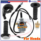 Carburetor & Handle Grip Bar & Throttle Cable Repls For Honda Xr50r 2000-03 7/8"