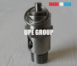 STAINLESS STEEL SAFETY RELIEF VALVE 1/4" NPT 175 PSI POP OFF AIR TANK RECEIVER - Picture 1 of 1