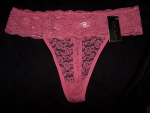 NWT - Delta Burke Sexy Lace Bubble Gum Pink Thong Panties Size 3X - Picture 1 of 2