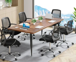 6FT Conference Table, Rectangular Meeting Room Tables, Modern Industrial Semi... - Picture 1 of 12