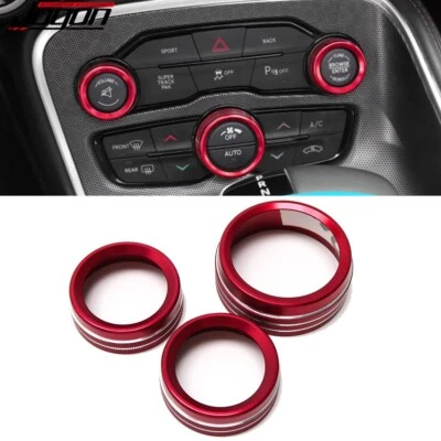 Cubierta de perilla de anillo de botón de CA para Challenger Charger Chrysler 300 300s 2015 2016-22 Foto 1 de 4