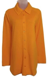 NEW SUPER NINA LEONARD 🌺YELLOW SOFT TOUCH STRETCH SHIRT BLOUSE🌺SIZE M 10/12 ** - Picture 1 of 4