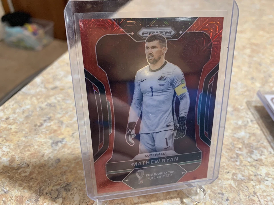 2022 Prizm World Cup Mathew Ryan Red Mojo Prizm /99 Australia - Image 1 of 2