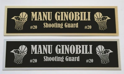 Manu Ginobili Spurs nameplate for signed basketball photo jersey or case  - Image 1 of 2