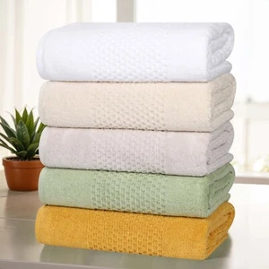9 Piece Playa Zero Twist Cotton Solid Medium Weight Hand Face Bathroom Towel Set - Picture 1 of 38