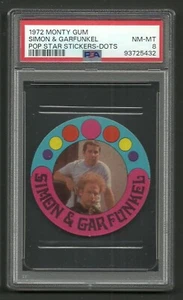 1972 Monty Gum Pop Star Sticker  Paul Simon & Art Garfunkel PSA 8 NM-MT - Picture 1 of 1