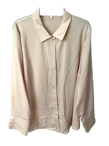 NWT Rachel Roy Woman’s Size 20W Button Front Blush Colored Blouse - Picture 1 of 3