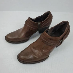 Born Boots Womens 9 M Shelby Harness Ankle Bootie Brown Leather Side Zip D08506 - Picture 1 of 15