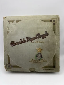 Antique Sweetest Maid Chocolates Dipped Brazils In Cream Paper Candy Box - Picture 1 of 19
