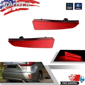 2PCS Red Lens LED Rear Bumper Brake Tail Lights For 2016-2020 Lexus RX350 RX450h - Picture 1 of 10