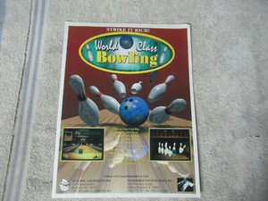 Original 1996 ad  11- 8 3/8'' world class bowling it arcade video GAME FLYER
