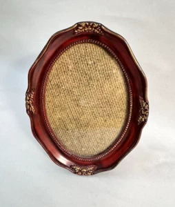Vintage französischer Louis Stil ovaler Rahmen grün gold mit austauschbarem Metallständer - Bild 1 von 7