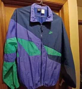 Nike Lightweight Golf Jacket Blue, Green and Purple. Small Petite Size 8 - Picture 1 of 6