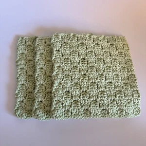 HANDGEMACHTES 3ER SET GEHÄKELTE BAUMWOLLE GESCHIRRTÜCHER ODER WASCHLAPPEN 7 x 7 ZOLL *NEU* - Bild 1 von 4