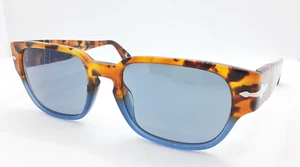 PERSOL PO3245-S 1120/56 Brown Tortoise With Blue Lenses Sunglasses 52-19-145 - Picture 1 of 12