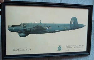 Vtg Squadron Print 1978 Shackleton AEW.S Aircraft Print Signed Dugald Cameron - Picture 1 of 4