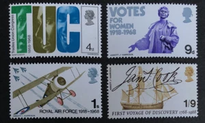 GB 1968 Mint MNH British Anniversaries set stamps - UK Seller - Free P&P! - Picture 1 of 1