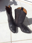 Loblan 194 Vintage Embroided Black Leather Western Cowboy Boots Au Size 8