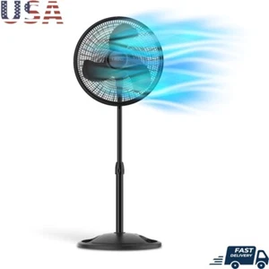 16 Inch Oscillating Pedestal Fan 3 Speed Adjustable Indoor Cooling Air New - Picture 1 of 15