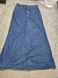 Vintage 1970 GWG Denim Skirt Women’s A Line Maxi  Blue Union Made - Picture 1 of 5
