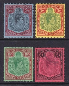 Nyasaland GVI 1938 Series 2/6, 5/-. 10/-, £1 Used. Cat Approx £200 - Picture 1 of 2