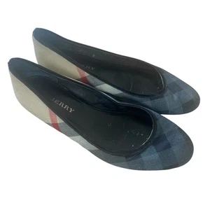 Burberry Plaid Check Ballet Flats Size 38.5 US 8.5 - Picture 1 of 9