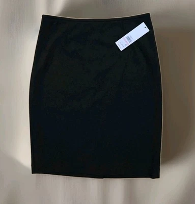 NUEVO CON ETIQUETAS Falda Lápiz Calvin Klein Talla 10 Forrada Negra Trabajo Profesional Foto 1 de 4