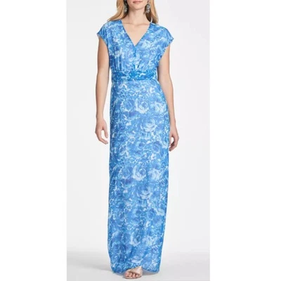 Maxi Vestido Sachin & Babi Leah de Gasa Floral Mediterráneo Para Mujer Talla 14 NUEVO Foto 1 de 4