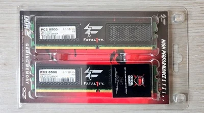 SEALED 4GB (2 x 2GB) Fatal1ty Edition PC2 8500 OCZ2F 10664GK Desktop Gaming RAM - Image 1 of 3