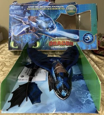 Giant Fire Breathing Toothless Cómo entrenar a tu dragón mundo oculto NUEVO LEER Foto 1 de 4
