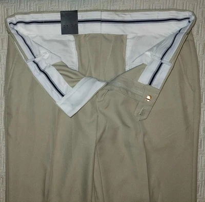 NEW! JOS A BANK TRAVELER designer men's IVORY casual dress pants sz 35 X 30* - Image 1 of 4