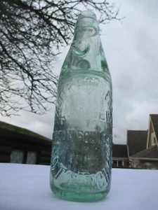 VICTORIAN 10oz CODD MARBLE BOTTLE WALTER HOLMES NOTTINGHAM c1900 - Picture 1 of 2