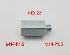 Steel Adaptor M14 x 1.5 Female to M14x1.5 Male Fittings HEX 22 L=43mm/1.7inch