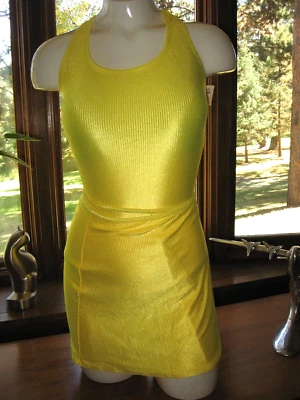 Nuevo traje de baño acanalado vintage Catalina de una pieza con falda para mujer talla 1x leotardo amarillo Foto 1 de 4