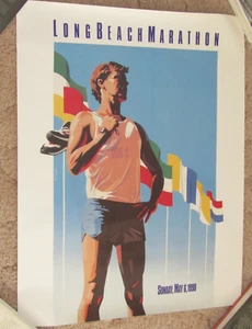 Long Beach CA Marathon poster 1990 - Picture 1 of 7