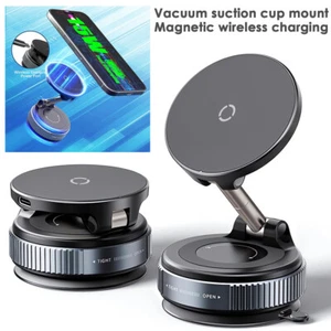 Vacuum Suction Cup Car Mount Magnetic Charger MagSafe Wireless Charging Holder - Picture 1 of 13