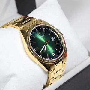 Casio Men's Vintage Green Dial Gold Tone Stainless Steel Watch MTP-1302PGC-3AVEF - Picture 1 of 9