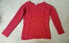 G2 chic Women's Knit Sweater Top, Red, Med.