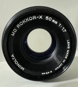 De colección Minolta MD Rokkor-X 50 mm f2 MD montaje 35 mm SLR película MF lente probada! - Imagen 1 de 4