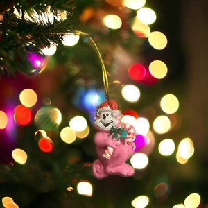 Vintage Original Christmas Ornament Pink Monkey Ceramic Pink 2.5 in - Picture 1 of 6