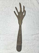 Vintage 12" Garden Hand Cultivator Claw Rake 5 Tines Metal Wood Tip