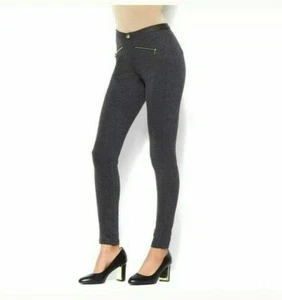 IMAN Global Chic Ponte Ankle Pant Illusion Seaming 621493 Heather Grey 24W Short - Picture 1 of 1